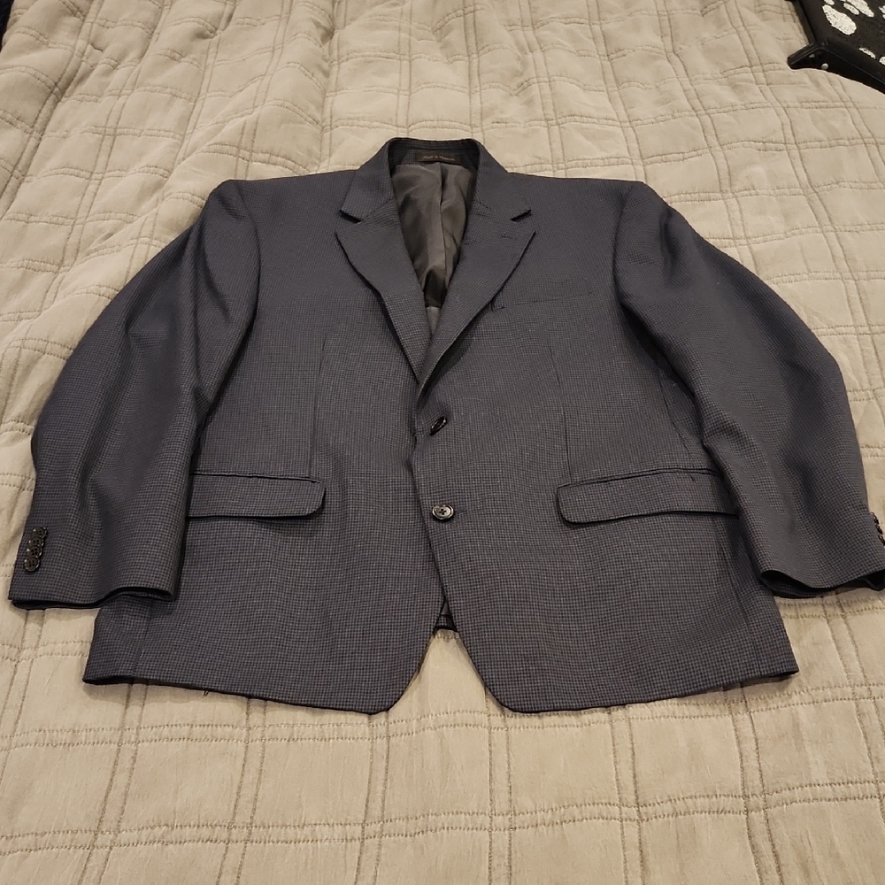 MICHAEL Michael Kors For Macys Dark Blue Checkered Men's Blazer Size 44R!